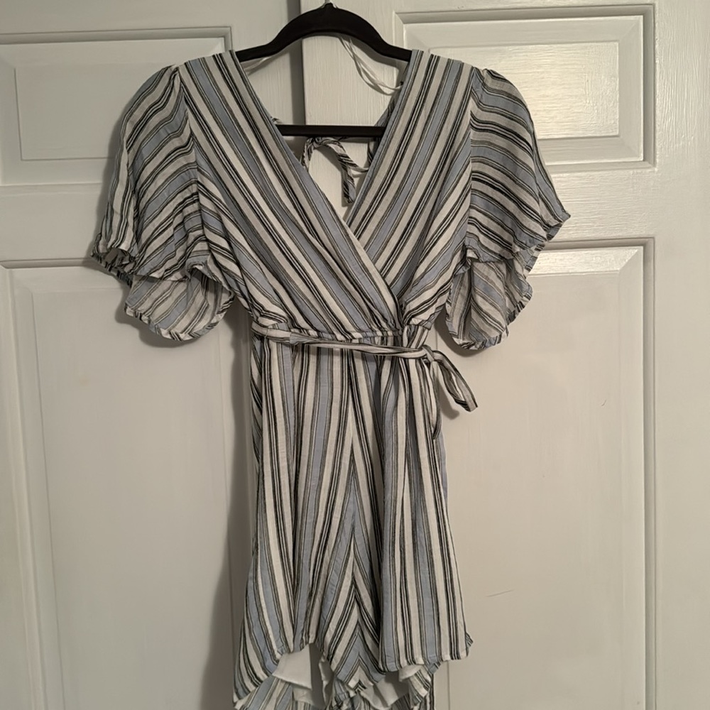 Blue Rain striped romper - Picture 2 of 4